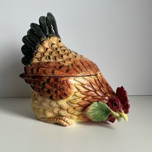 *RARE* Fitz and Floyd Classics Rooster Tub and Lid